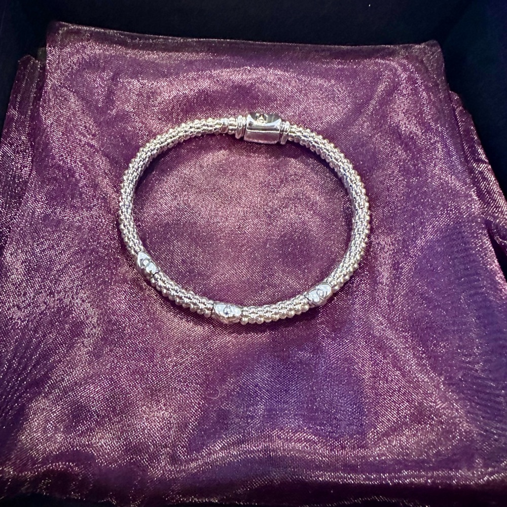 LAGOS Silver Beaded Bracelet with X Accents - Picture 5 of 13